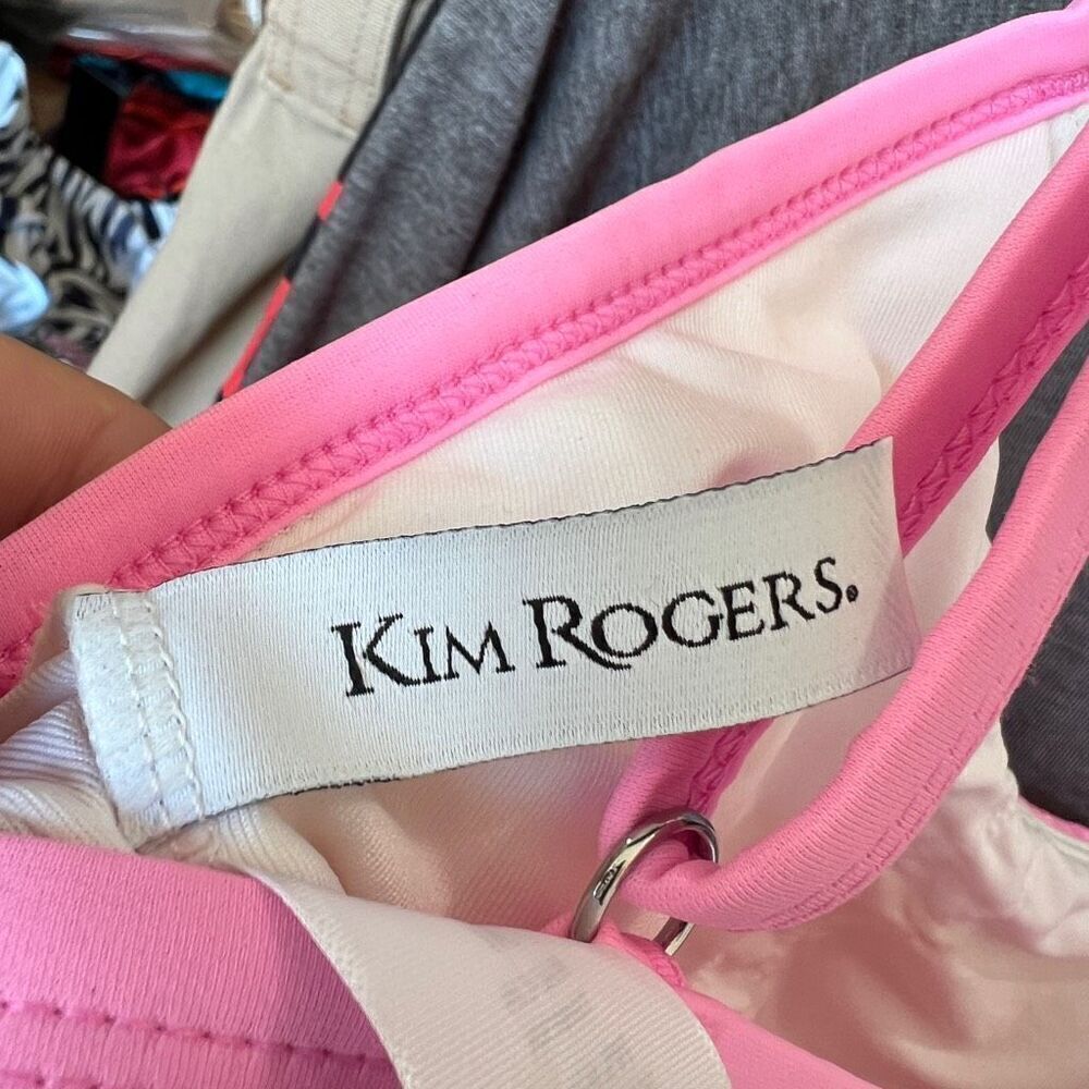 Kim Rogers Ruffled Tankini Top Pink Shades Size  Medium New With Tags - Picture 3 of 14